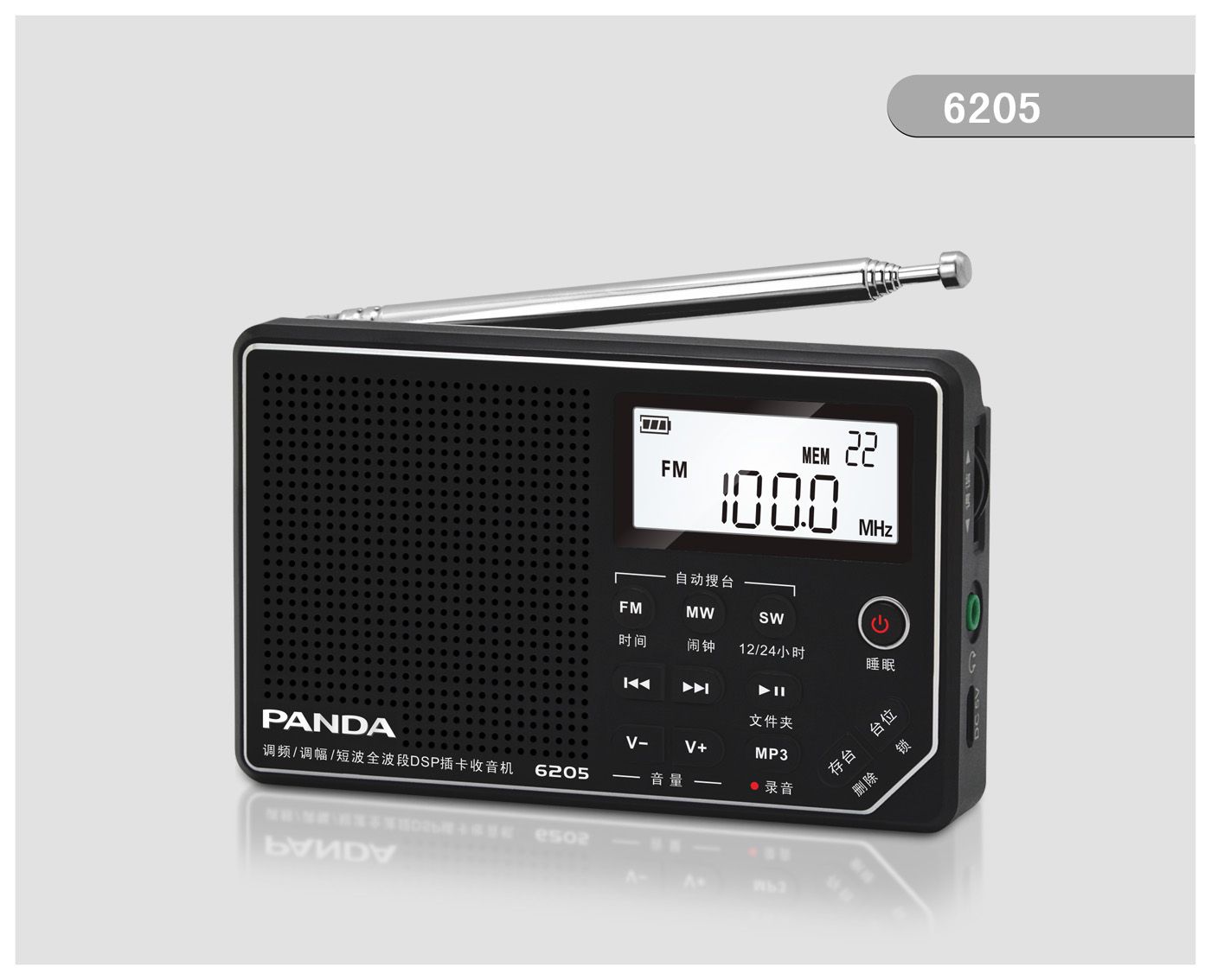 6205 AM/FM/SW 3 Band DSP radio